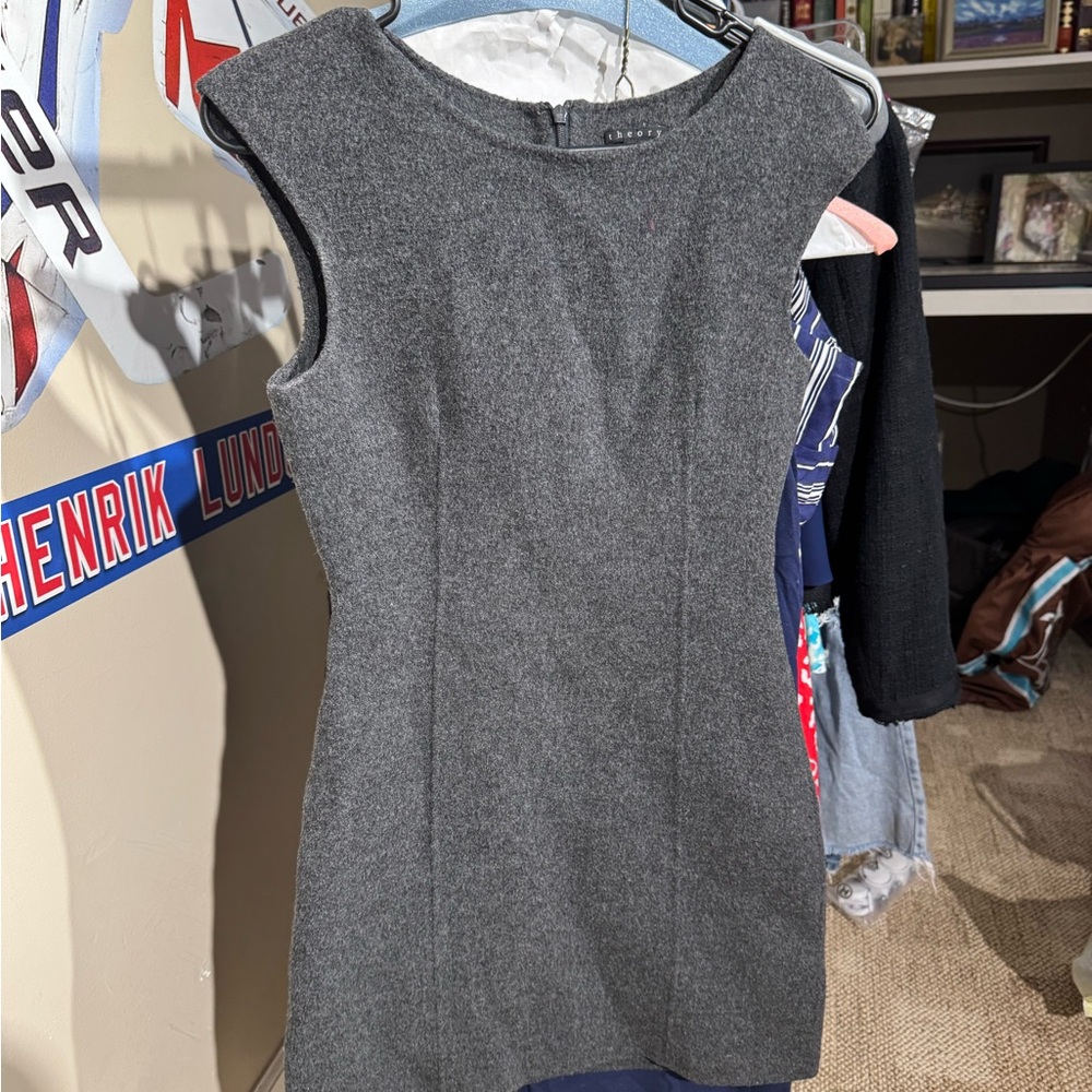 Theory Charcoal Gray Mini Dress